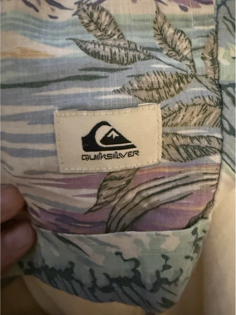 Quiksilver Tropical Print Shorts Womens Small Blue Organic Cotton Beach Summer